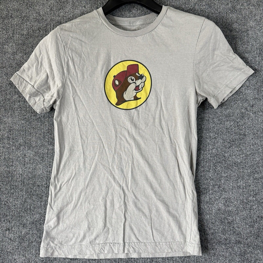 Men's Short Sleeve Graphic Tee - Light Gray with Yellow Logo